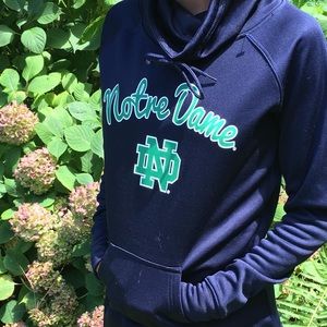 Notre Dame Sweatshirt Hoodie Jacket Blue Small